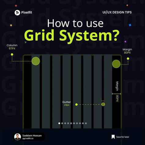 Follow our easy grid systems guide for organizing layout in design What Are Grid Systems in Design? A grid is a system for organizing layout in design. UX/UI designers also work extensively with grid layouts, since they serve as a foundational structure for interface designs (like web pages, mobile apps, and other digital interfaces). Not only do grids help to visually organize design elements, but they also serve as a vehicle to improve the user experience by enhancing readability, clarif... Layout Grid Design, Grid System Layout, Grid System Design, Grid Web Design, Tech Infographic, Grid Website, Web Grid, Personal Website Design, Ux Design Principles