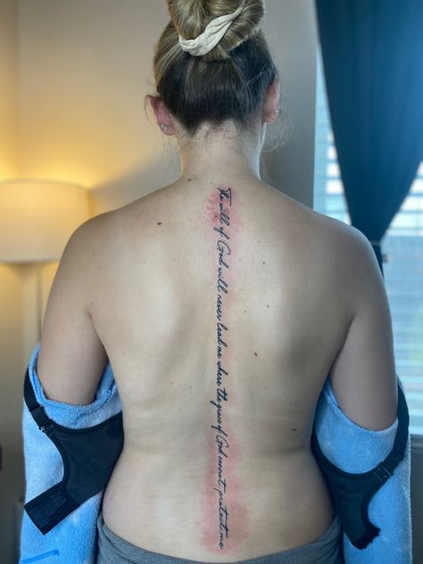 Script Spine Tattoo, Tattoo Down Spine, Spine Tattoo Quotes, Resilience Tattoo, Tattoo Homme, Inspiring Quote Tattoos, Cursive Tattoos, Cloud Tattoo, Spine Tattoos For Women