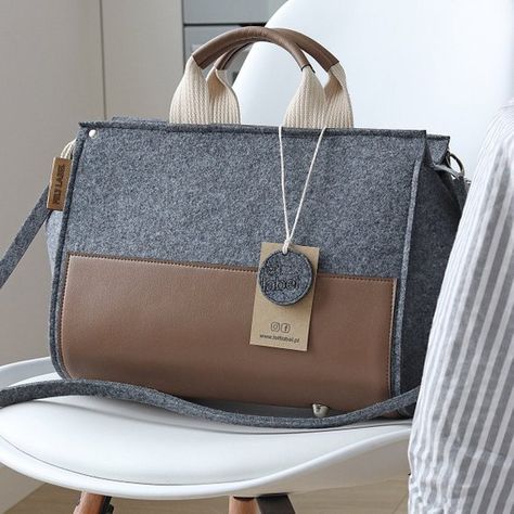 Grey Handbag, Louis Vuitton Mm, Feminine Gifts, Crafted Bag, Felted Handbags, Handmade Handbag, Gray Handbags, Tablet Cover, Brown Leather Bag