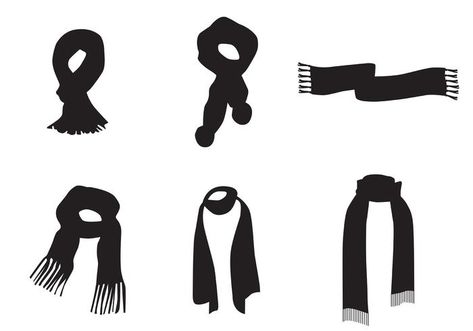 Neck Scarf Vector Silhouettes Scarf Vector, Scarf Drawing, Mask Drawing, Islamic Cartoon, Art Scarves, Silhouette Illustration, Body Reference Drawing, Neck Scarf, Free Vector Art