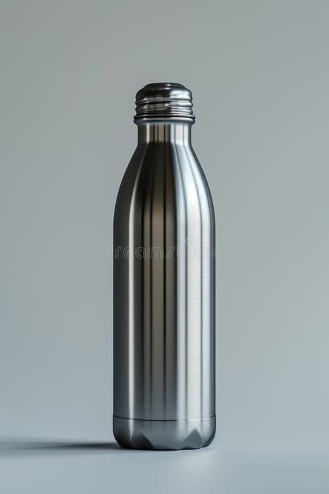 Sports Aluminum Water Bottle for Hiking or Cycling on a gray background stock images Camping Layout, Aluminum Water Bottles, Metal Water Bottle, Gray Background, Climbing, Photo Image, Cycling, Water Bottle, Stock Images