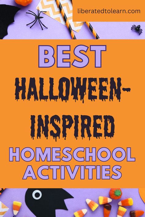 If you’re looking for some fun Halloween-inspired homeschool activities this spooky season, these are for you! Halloween Unit Study, Halloween Classroom Activities, Homeschool Holidays, Halloween Lesson, Mathematics Activities, Halloween Science, Homeschool Preschool Activities, Homeschool Lesson Plans, Homeschool Projects