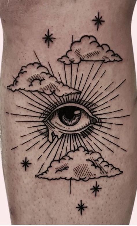 Etching Tattoo Stencil, Eye Forearm Tattoo, Raincloud Tattoo, Alchemist Tattoo, Masonic Eye, Esoteric Tattoo, Stippling Tattoo, Tattoo Catalog, P Tattoo