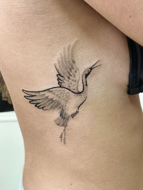 Sandhill Crane Tattoo Simple, Crane Bird Tattoo, Egret Tattoo, Stork Tattoo, Tattoo Crane, Heron Tattoo, Crane Tattoo, Vogel Tattoo, On Tattoo