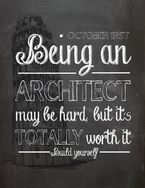 Being an Architect may be hard, but it's totally worth it! Happy Architects day <3 Architect Quotes, Architecture Memes, Architect Student, Architecture Life, Building Information Modeling, Architecture Wallpaper, Architecture Quotes, Illustration Quotes, Lifestyle Quotes