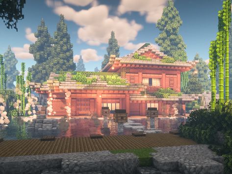 Japanese Minecraft Builds, Japanese Mansion, Minecraft Japanese House, Minecraft Japanese, Minecraft Structures, Minecraft Interior Design, Minecraft Cottage, Japanese Zen Garden, Cute Minecraft Houses