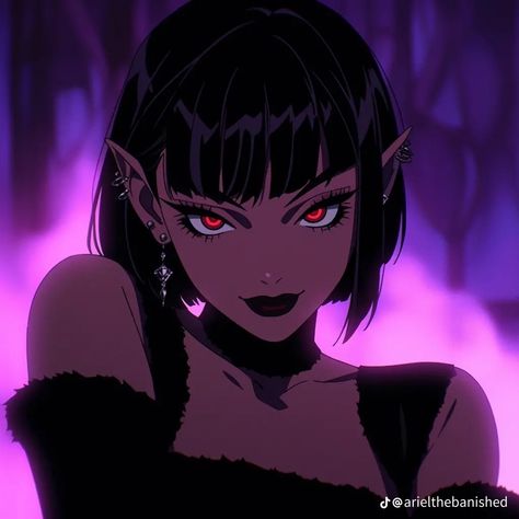 Black Goth Girl, Guerriero Samurai, Poc Anime, Black Vampire, Black Pfp, Black Woman Artwork, Final Fantasy Artwork, Vampire Girls, Black Cartoon Characters