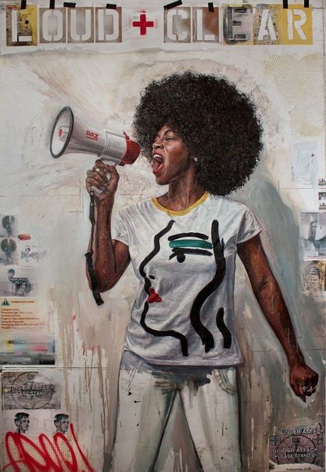 Tim Okamura, Natural Hair Art, Protest Art, Black Art Painting, Women In Art, Kamikaze, A Level Art, Afro Art, Gcse Art