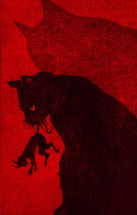 William Kentridge, Demon Wolf, Evil Cat, Scary Cat, Black Cat Art, Red Cat, Cat Aesthetic, Art Inspiration Painting, Cat Drawing