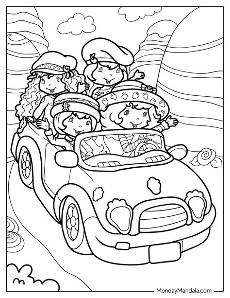 22 Strawberry Shortcake Coloring Pages (Free PDF Printables) Coloring Pages Beach, Strawberry Shortcake Coloring Pages, Hello Kitty Colouring Pages, Adult Coloring Designs, Hello Kitty Coloring, Beach Ideas, Easy Coloring Pages, Cartoon Coloring Pages, Cool Coloring Pages