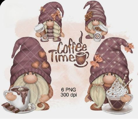 Coffee Gnome, Gnome Ideas, Gnome Art, Gnome Pictures, Printable Pictures, Coffee Lover Gift, Typographic Print, Diy Gnomes, Gnome Patterns