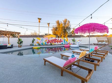 Bachelorette Party House Rental, Scottsdale Bachelorette Party Airbnb, Bachelorette Party Ideas Arizona, Air Bnb Party, Bnb Party, Scottsdale Arizona Bachelorette, Bachelorette Airbnb, Bachelorette House, Cute Airbnb