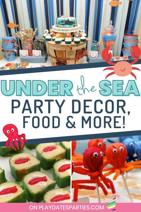 Looking for under the sea birthday party ideas? This party for a 3 year old boy is full of inspiring ideas for your special day. We’re sharing under the sea decorations, under the sea food ideas, under the sea games, under the sea party favors, and more. Head on over today to get inspired! Under The Sea Sandwiches, Under The Sea Appetizers, Under The Sea Birthday Food Ideas, Oneder The Sea Food Ideas, Food Ideas For Under The Sea Party, Under The Sea One Year Old Birthday, Under The Sea Party Food Ideas, Ocean Birthday Party Food, Under The Sea Boy Birthday Party