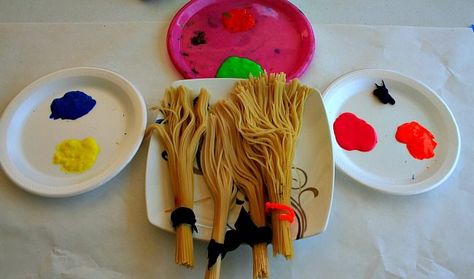 Spaghetti Broom I would have never thought of this before, but I love it. Room On A Broom, Cooking Theme, Room On The Broom, Halloween Preschool, Tuff Tray, Painting Activities, A Broom, Messy Play, Book Day