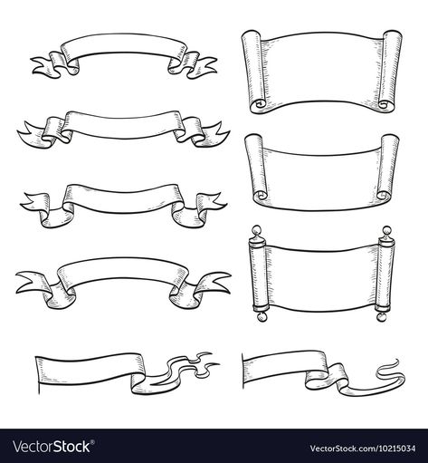 Scroll Design Templates, Scroll Sketch, Scroll Illustration, Scroll Drawing, Scroll Templates, Cheryl Ann, Cookie Vector, Cupcake Vector, Tools Drawing