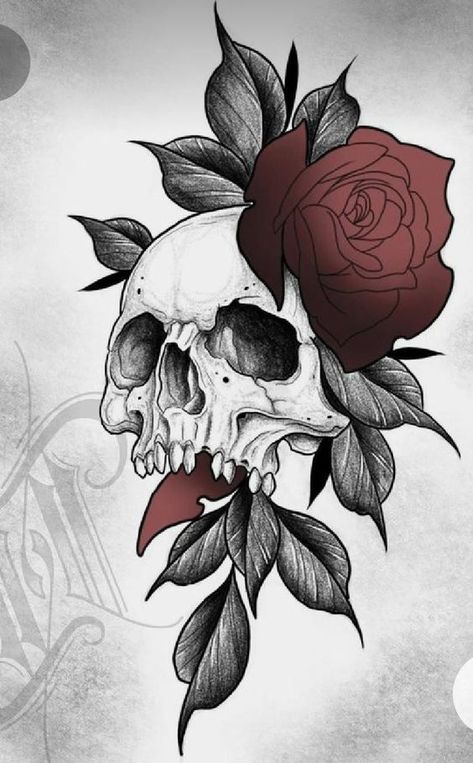 42 Tattoo, Skull With Roses, Skull Rose Tattoos, Rose Drawing Tattoo, Skull Sketch, Skull Art Drawing, Skulls Drawing, Tattoo Stencil Outline, Tattoo Style Drawings