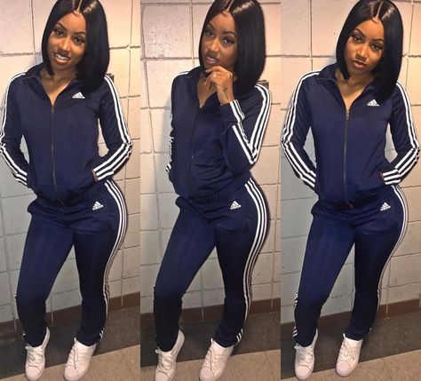 PIN@WESLYNBANDZ Best Workout Clothes, Adidas Outfits, Adidas Outfit Women, Adidas Tracksuit, Adidas Track Suit, Lazy Outfits, Chill Outfits, Best Workout, Adidas Outfit