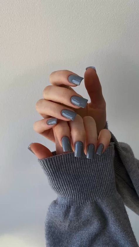 Grey Acrylic Nails, Bridal Nails Designs, One Color Nails, Gray Nails, Square Acrylic Nails, Bridal Nails, Valentine's Day Nails, Matte Nails, Square Nails