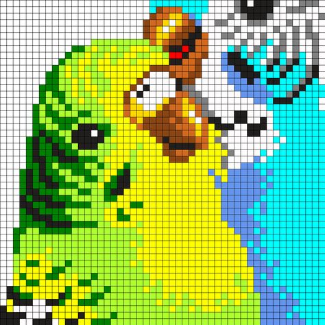 Budgie Pixel Art, Pixel Art Animals, Chainmail Patterns, Crochet C2c Pattern, Kandi Cuffs, Crochet Pillow Cover, Pony Bead Patterns, Pattern Maker, Pixel Crochet