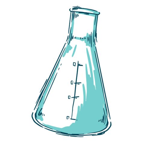 An Erlenmeyer flask for scientific work PNG Design Scientific Drawing Chemistry, Beaker Drawing Chemistry, Erlenmeyer Flask Drawing, Experiment Aesthetic, Flask Drawing, Science Flask, Chemistry Drawing, Doodle Tattoos, Sequence Design