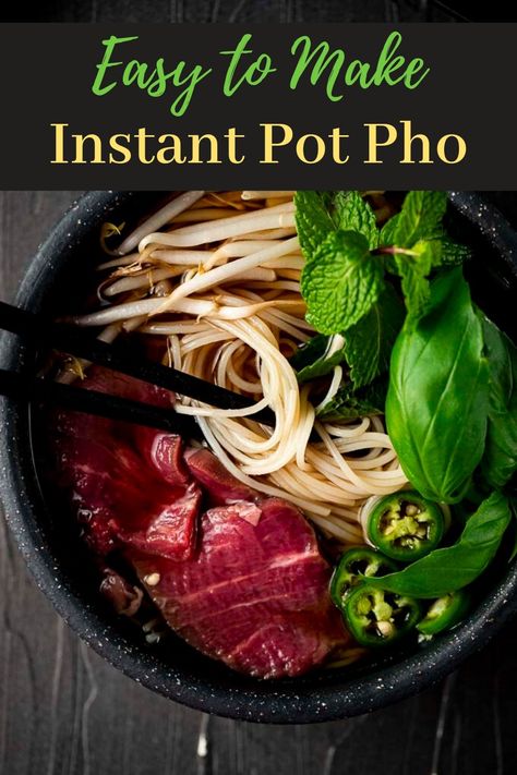 Instant Pot Pho, Beef Pho Recipe, Pho Beef, Homemade Broth, Vietnamese Beef, Pho Recipe, Potted Beef, Beef Bones, Easy Instant Pot Recipes