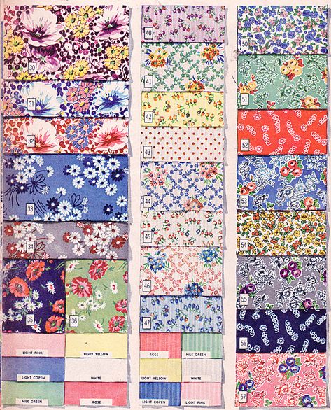 40s fabrics Vintage Fabric Prints, Vintage Quilt Fabric, Feedsack Fabric, Sewing Workshop, Fabric Prints, Fabric Inspiration, Vintage Wardrobe, Antique Fabrics, Retro Fabric