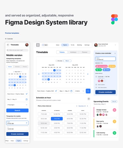 Figma UI kit - Desktop & Mobile Responsive Templates on Behance Design System Ui Kit, Table Ui Design, Figma Design Ideas, Table Ui, Flight App, Application Ideas, Ui Design Principles, Figma Design, Ui Ux 디자인