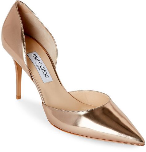 jimmy choo Rose Gold Pointed Toe High Heel d'Orsay Pumps Gold Pointed Heels, High Heels For Kids, Rose Gold Pumps, Rose Gold Shoes, Beautiful Wardrobe, Rose Gold Heels, Metallic Pumps, Jimmy Choo Pumps, Led Shoes