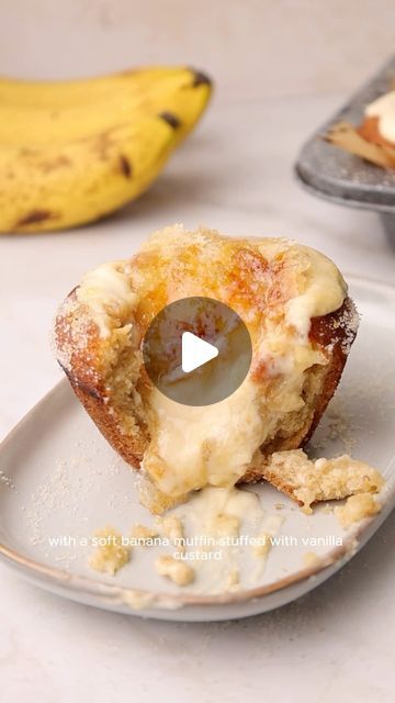 Rosie Brown on Instagram: "Banana Brûlée Cupcakes ✨

Creamy creme brulee meets moist banana bread with a soft banana muffin stuffed with vanilla custard. Dusted in sugar and torched until perfectly caramelized, the cracking shell conceals the smooth silky custard filling. 

For this recipe you won’t need any eggs or any dairy and they are simple to make using easy one bowl recipes. 

This recipe is part of my exclusive subscriber content and can be accessed via subscription on either my website or Instagram (see the link in my bio) or comment ‘recipe’ and I’ll send the subscription details straight to you! ✨🤍

#crème #cremebrulee #cupcakes #vanillacustard #custard #vegan #dairyfreerecipes #bananamuffins #bananabreadrecipe #eggfreebaking #egglessbaking #fathersdaycake #fathersdaygift" One Bowl Recipes, Egg Free Baking, Banana Muffin, Moist Banana Bread, Eggless Baking, Fathers Day Cake, Custard Filling, Bowl Recipes, Vanilla Custard