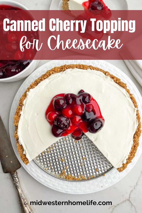 Cherry Topping For Cheesecake, Topping For Cheesecake, Homemade Cherry Sauce, Cherry Sauce Recipe, Fruit Pie Filling, Cherry Topping, Homemade Graham Cracker Crust, Vegan Ice Cream Recipe, Canning Cherry Pie Filling