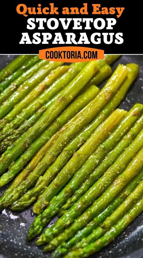 This quick and easy Stovetop Asparagus is lightly seasoned and covered with melted butter. Serve this recipe as a delicious side dish with your favorite meals. Ways To Cook Asparagus On Stove, Best Way To Cook Asparagus Stove Top, How To Make Asparagus On The Stove, Seasoned Steamed Vegetables, Stove Top Veggie Recipes, Frozen Asparagus Recipes Sauteed, Stove Top Asparagus Recipes, Steamed Asparagus On Stove, Easy Asparagus Recipes Stove Top