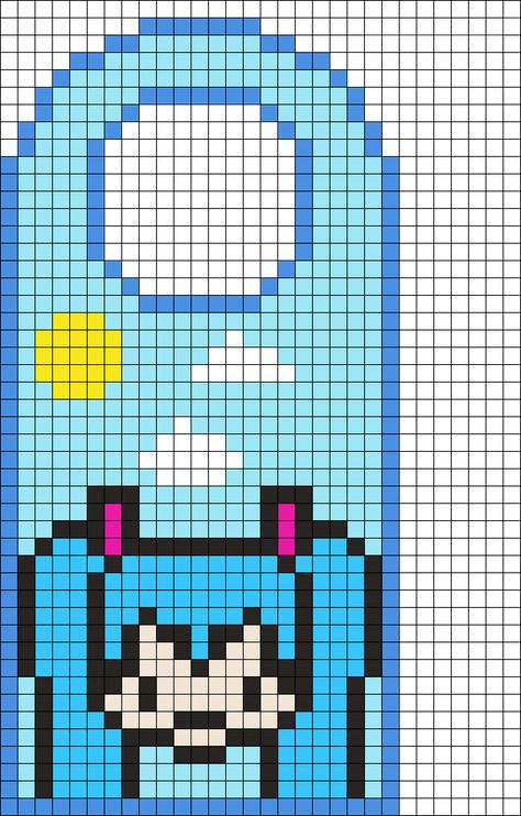 Free Pearler Bead Patterns, Door Hanger Kandi Pattern, Pixel Art Door Hanger, Perler Bead Patterns Door Hanger, Hatsune Miku Perler Beads, Perler Door Hanger, Miku Perler Beads, Door Hanger Patterns, Perler Bead Door Hanger