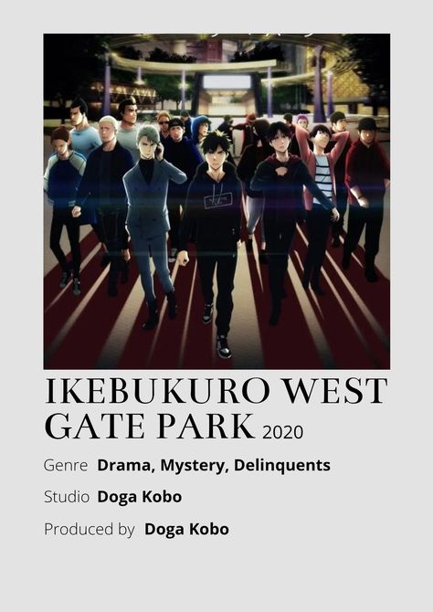 Ikebukuro West Gate Park, Poster Information, Anime Minimalist Poster, West Gate, Animes To Watch, Good Anime To Watch, Anime Titles, Anime Recommendations, Anime Reccomendations