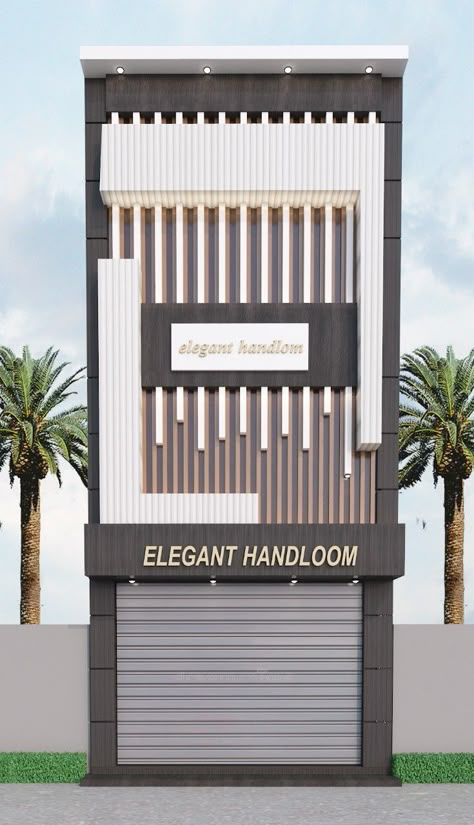 Commercial Elevation Design, Beautiful Clinic, Commercial Facade, Shop Board Design, Commercial Elevation, Commercial Exterior, Mobile Shop Design, Building Front Designs, Hotel Design Architecture