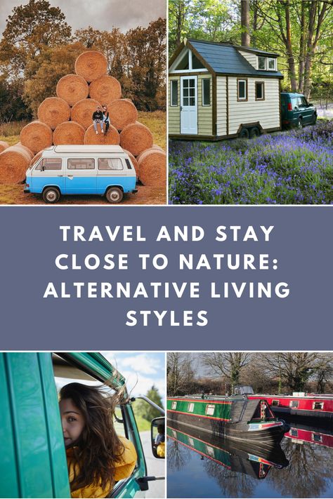 Although alternative living is not for everyone, ask anyone who has tried it, and they will likely tell you that the advantages far outweigh any negatives. Read through the most popular forms of alternative lifestyles that involve travelling and being connected to the outdoors, and maybe you'll consider it yourself. #vanlife #boatlife #tinyhouse #tinyhome #alternativeliving #mobilehome // featured: @vw_travellers (top left); tinyhouseuk.co.uk (top right) Van Dwelling, Connected To Nature, Canal Boats, 5 Year Plan, Alternative Housing, Alternative Living, Alternative Lifestyle, Boat Life, Minimalist Life