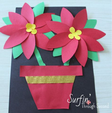 Festive Poinsettias Poinsettia Crafts, Concert Decorations, Elementary Crafts, Rainbow Ideas, Adaptive Art, Kindergarten Christmas, Christmas Preschool, December Crafts, Elementary Spanish