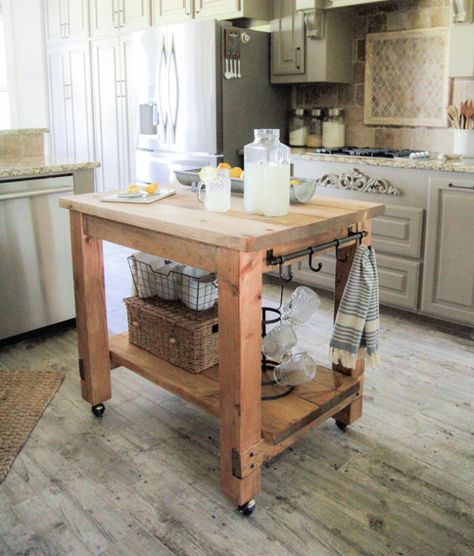 40 Free DIY Kitchen Island Plans and Ideas Dapur Rustic, Narrow Kitchen Island, Country Kitchen Island, Small Kitchen Island Ideas, Portable Kitchen Island, Freestanding Kitchen Island, Mobile Kitchen Island, Kitchen Island Plans, Custom Kitchen Island