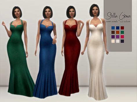 sims 4 cc // custom content clothing // Sifix's Stella Gown Sims Wedding, Sims 4 Wedding Dress, Sims 4 Mm Cc, Sims 4 Game Mods, Sims 4 Dresses, Look Formal, Sims 4 Mm, Sims 4 Downloads, Sims4 Clothes