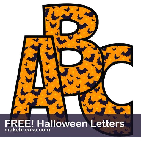 Halloween Free Printable Alphabet - Make Breaks Bulletin Board Letters Free Printables Classroom, Halloween Alphabet Letters Printable, Halloween Letters Alphabet, Halloween Letters Printable, Letter Templates Printable Free, Halloween Alphabet Letters, Alphabet Letters Printable, School Sheets, Halloween Theme Preschool