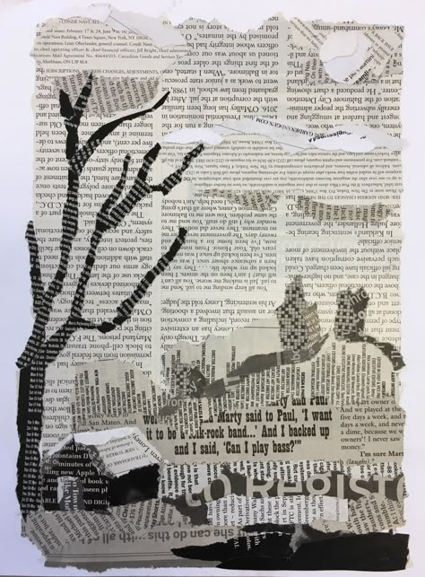 Collage Art Using Magazines, Newspaper Collage Art Ideas, Collage Making Ideas For Competition, Newspaper Painting Ideas, Winter Art Projects For Middle School, Collage Project Ideas, Winter Collage Art, Collage Art Mixed Media Ideas, Collage With Newspaper