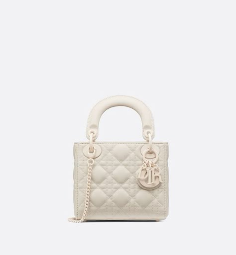 Mini Lady Dior Bag in White Lady Dior Mini, Tas Lv, Mini Lady Dior, Lady Dior Handbag, Evening Accessories, Womens Designer Bags, Christian Dior Couture, Dior Handbags, Pretty Bags