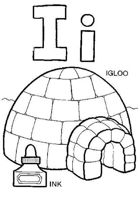 Igloo Craft, Free Printable Alphabet Worksheets, Small Alphabets, Alphabet Letter Crafts, Kindergarten Worksheets Free Printables, Abc Printables, Cartoon Coloring Pages, Alphabet Printables, Teaching Aids