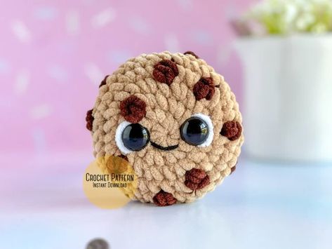 LittleBabyRoryCrafts - Etsy Crochet Chocolate Bar, Crochet Chocolate Chip Cookie, Crochet Cookie Pattern, Cookie Crochet Pattern Free, Crochet With Brown Yarn, Crochet Cookies Free Pattern, Cookie Crochet Pattern, Crochet Cookies, Food Crochet Pattern