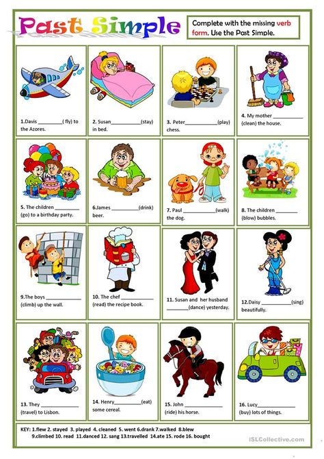 PAST SIMPLE - English ESL Worksheets for distance learning and physical classrooms Adverbs Of Manner, English Printables, Esl Kids, English Stories For Kids, Simple Past Tense, Past Simple, English Verbs, Esl Teachers, English Activities