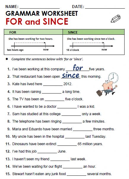 Present Perfect: For and Since - All Things Grammar #apprendreanglais,apprendreanglaisenfant,anglaisfacile,coursanglais,parleranglais,apprendreanglaisfacile,leconanglais,apprentissageanglais,formationanglais,methodeanglais,communiqueranglais English Grammar Test, English Grammar Exercises, Grammar Quiz, Grammar Exercises, English Worksheet, Teaching English Grammar, English Grammar Worksheets, Teaching Grammar, Present Perfect