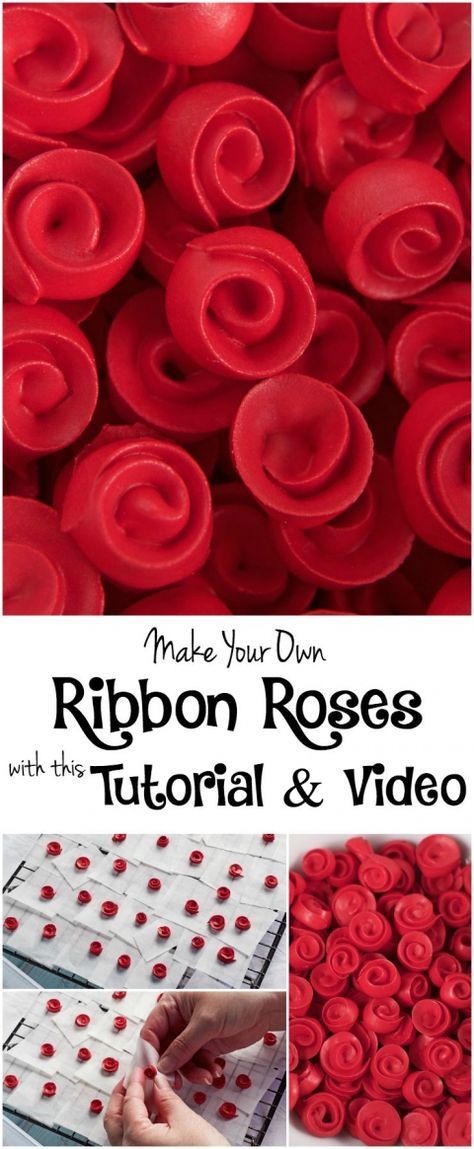 Ribbon Rose Video Tutorial via www.thebearfootbaker.com