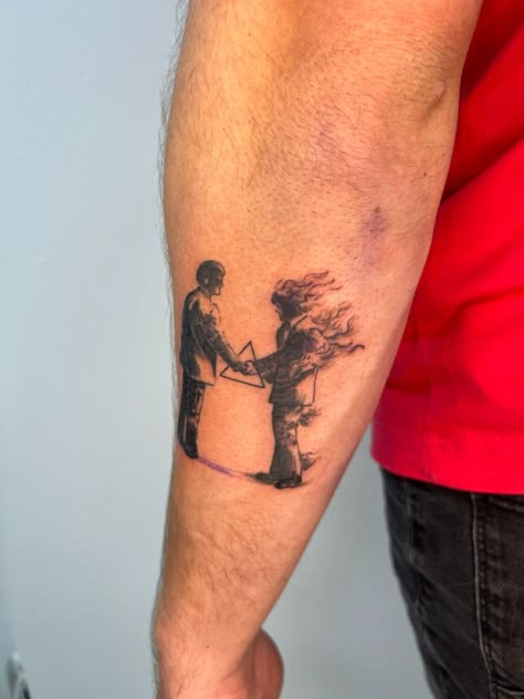 Wish you were here tattoo Wish You Were Here Album Cover Tattoo, Pink Floyd Wish You Were Here Tattoo, Lego Star Wars Tattoo, Wish You Were Here Tattoo, The Doors Tattoo, Here Tattoo, Pink Floyd Tattoo, Graffiti Tattoo, Star Wars Tattoo