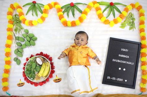 Happy Ugadi indian festivals themed baby photoshoot at home Ugadi Theme Photoshoot, Ugadi Baby Photoshoot Ideas, Ugadhi Theme Baby Photoshoot, Sankranti Photoshoot For Babies, Ugadi Theme Baby Photoshoot, Pongal Theme Baby Photoshoot, Pongal Baby Photoshoot Ideas, Ugadi Photoshoot For Babies, Sankranti Baby Photoshoot Ideas