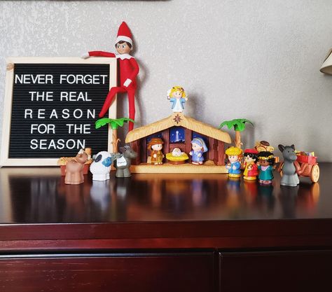 Christian Themed Elf On The Shelf, Elf On The Shelf With Nativity, Elf On The Shelf Manger Scene, Elf On The Shelf Ideas Bible, Elf On The Shelf Ideas Jesus, Elf On The Shelf Ideas Paw Patrol, 3 Elves On The Shelf Ideas, Elf On The Shelf Nativity Scene, Elf On The Shelf Religious Ideas Kids