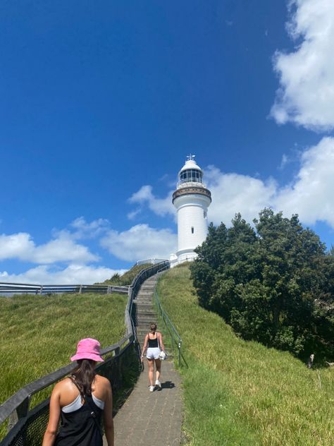 lighthouse byron bay Australia Trip Aesthetic, East Coast Australia Aesthetic, Byron Bay Lighthouse, Australia Vibes Aesthetic, Living In Australia Aesthetic, Australia Manifestation, Byron Aesthetic, Byron Bay Aesthetic, Australia Travel Aesthetic